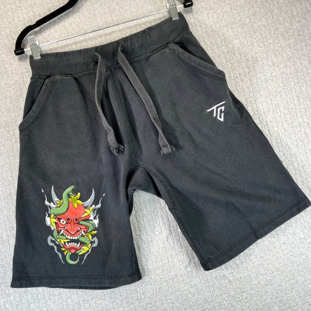 skater punk rock/roll Sweat Shorts‎ Men 28 Devil Snake Core skull heavy metal